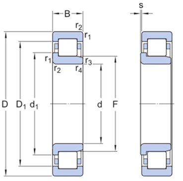 NJ 311 ECM Cylindrical Roller Bearings drawing NJ 311 ECM Cylindrical Roller Bearings drawing